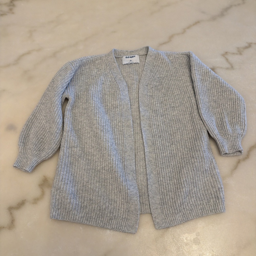 Old Navy So Soft Toddler Girl Balloon Sleeve Cardigan Sweater Size 4T Gray